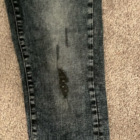 Mavi Ada Mid Rise Distressed Dark Blue Wash  Boyfriend Jeans 24X27 - Picture 5 of 13